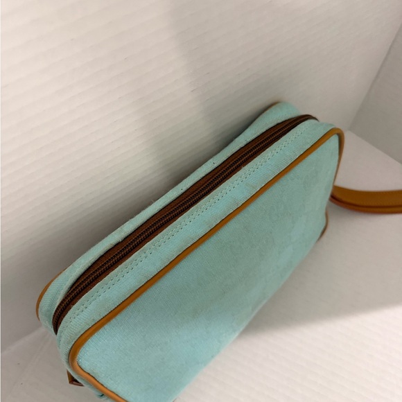 Gucci Aqua and Tan Wristlet